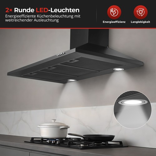 90cm schwarz dunstabzugshaube - 90cm,